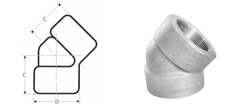 ASME B16.11 Threaded 45° Elbow