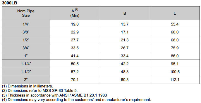 ASME B16.11 Threaded Union